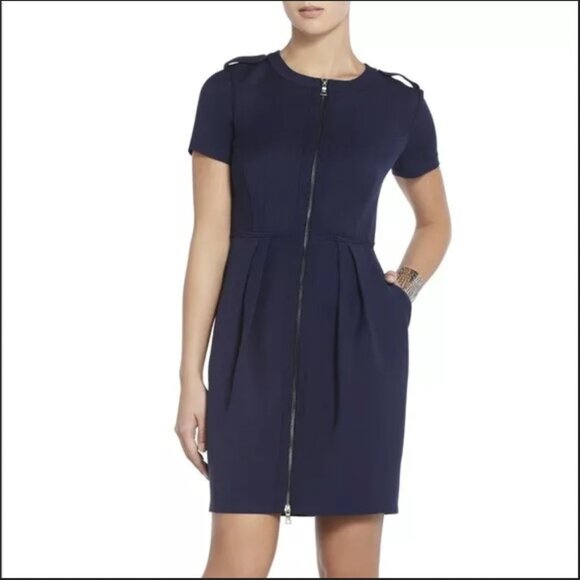 BCBG MaxAzria Thick Work "Kammy" Dress in Navy sz 06 - Picture 2 of 10